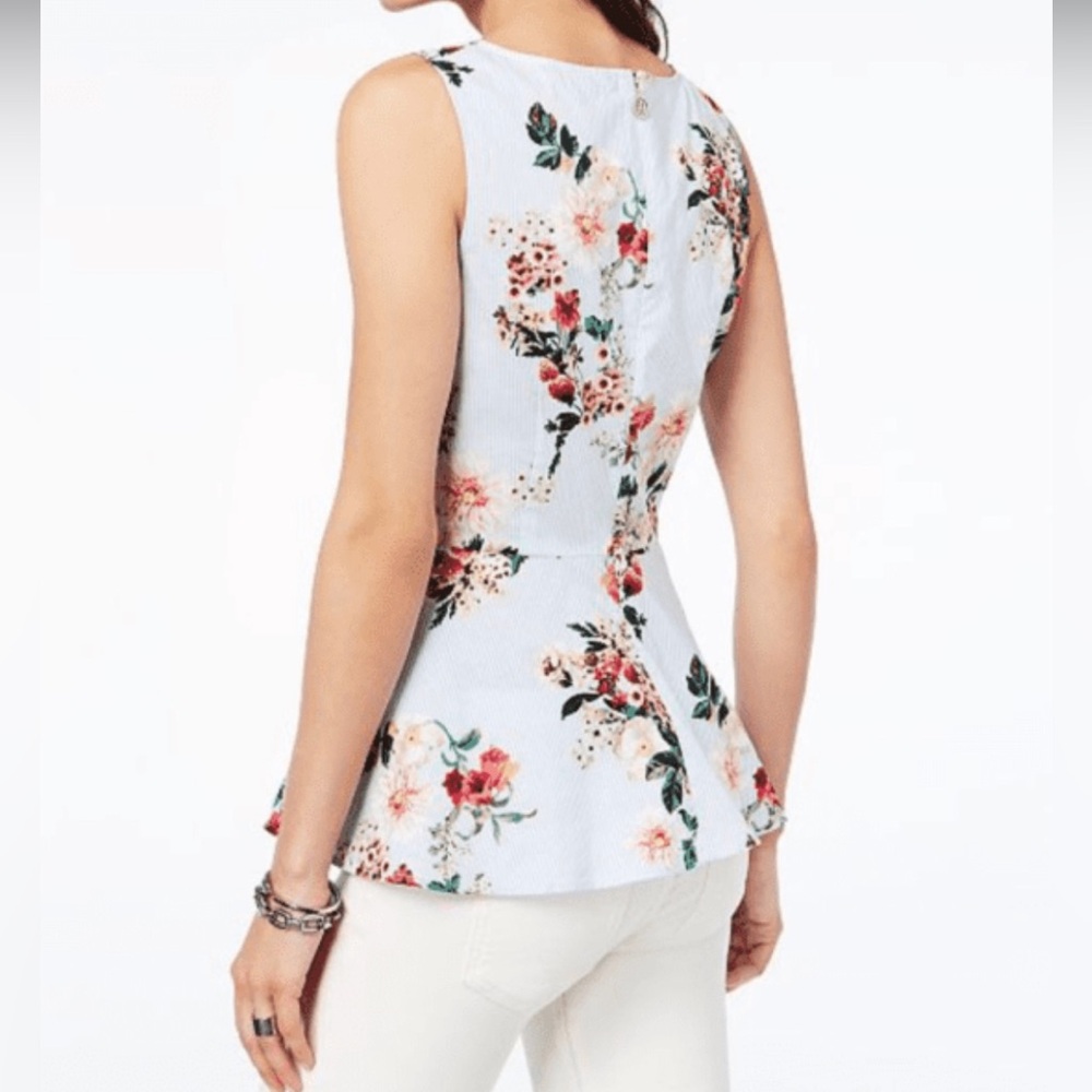 Floral Sleeveless Peplum Top